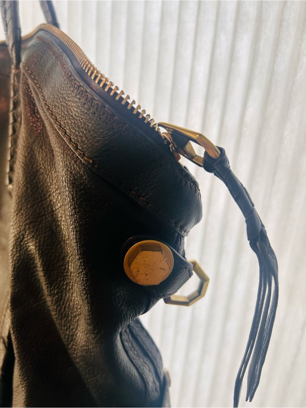 orYANY Black Pebbled Leather Braided-Detail Tote - Picture 7 of 11